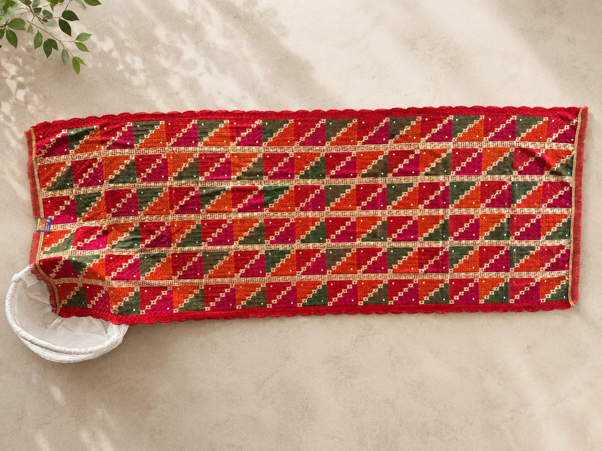 Heritage Inspired Red Dupatta & Pure Chunni