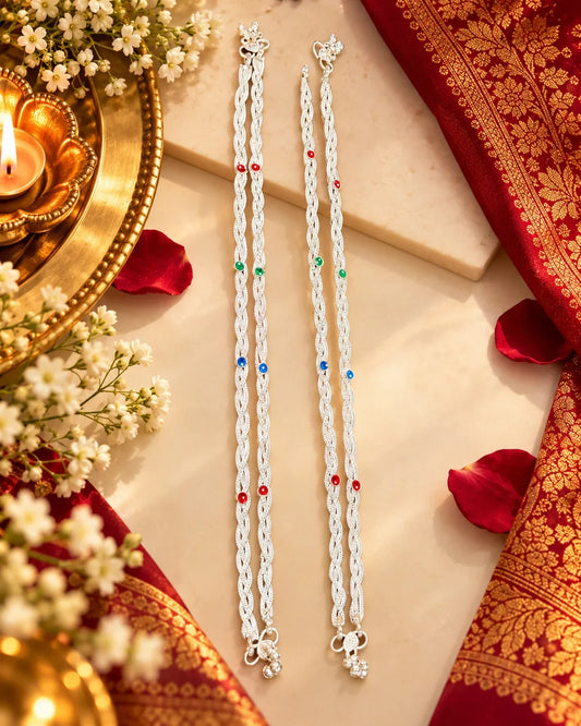 Rangrez Silver Payal