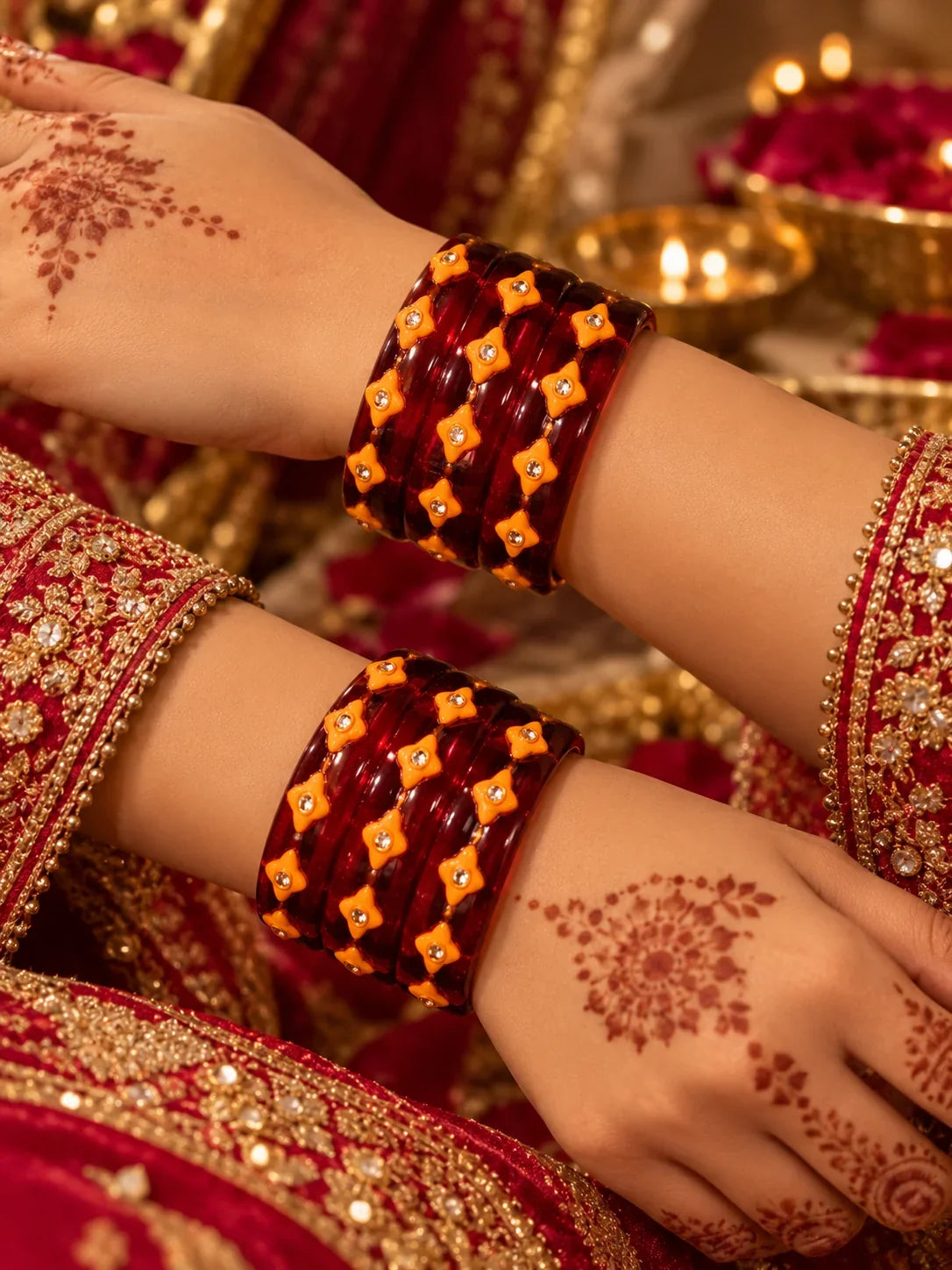 Red Meenakari Bangles