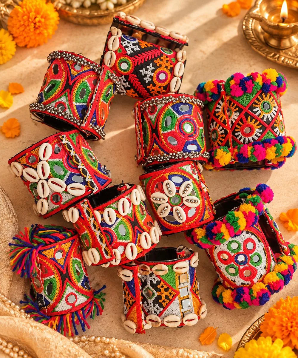 Buy Traditional Kada Collection With Shells & Mirrors 