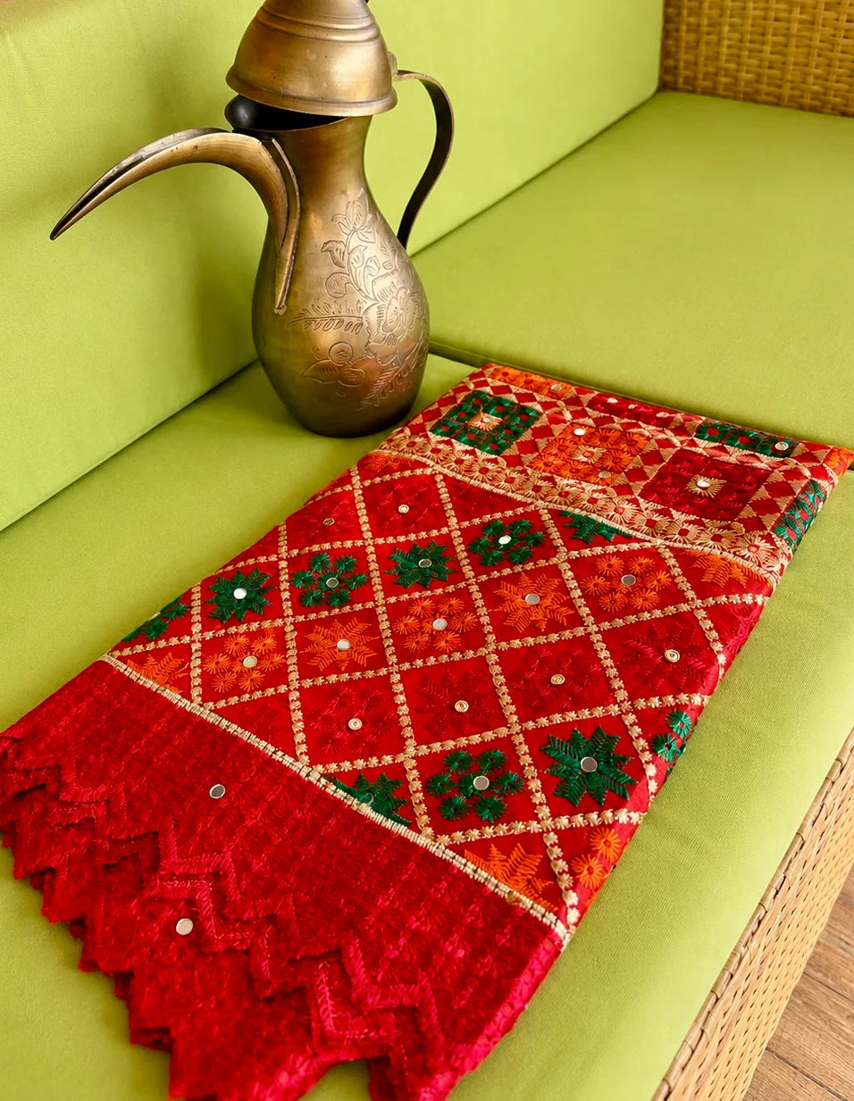 Red Ethnic Phulkari Fashion Dupatta
