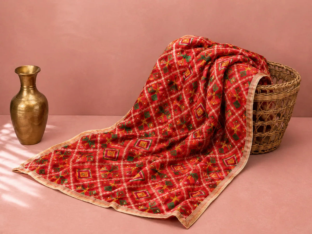 Handcrafted Punjabi Phulkari Dupatta