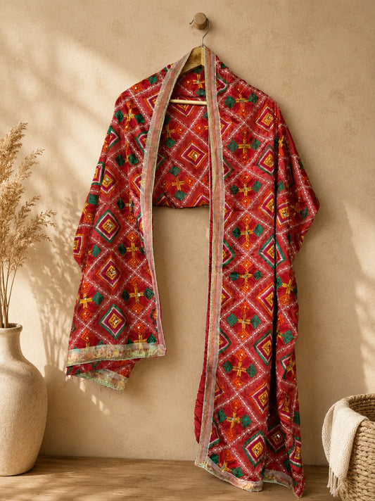 buy-Handcrafted Punjabi Phulkari Dupatta