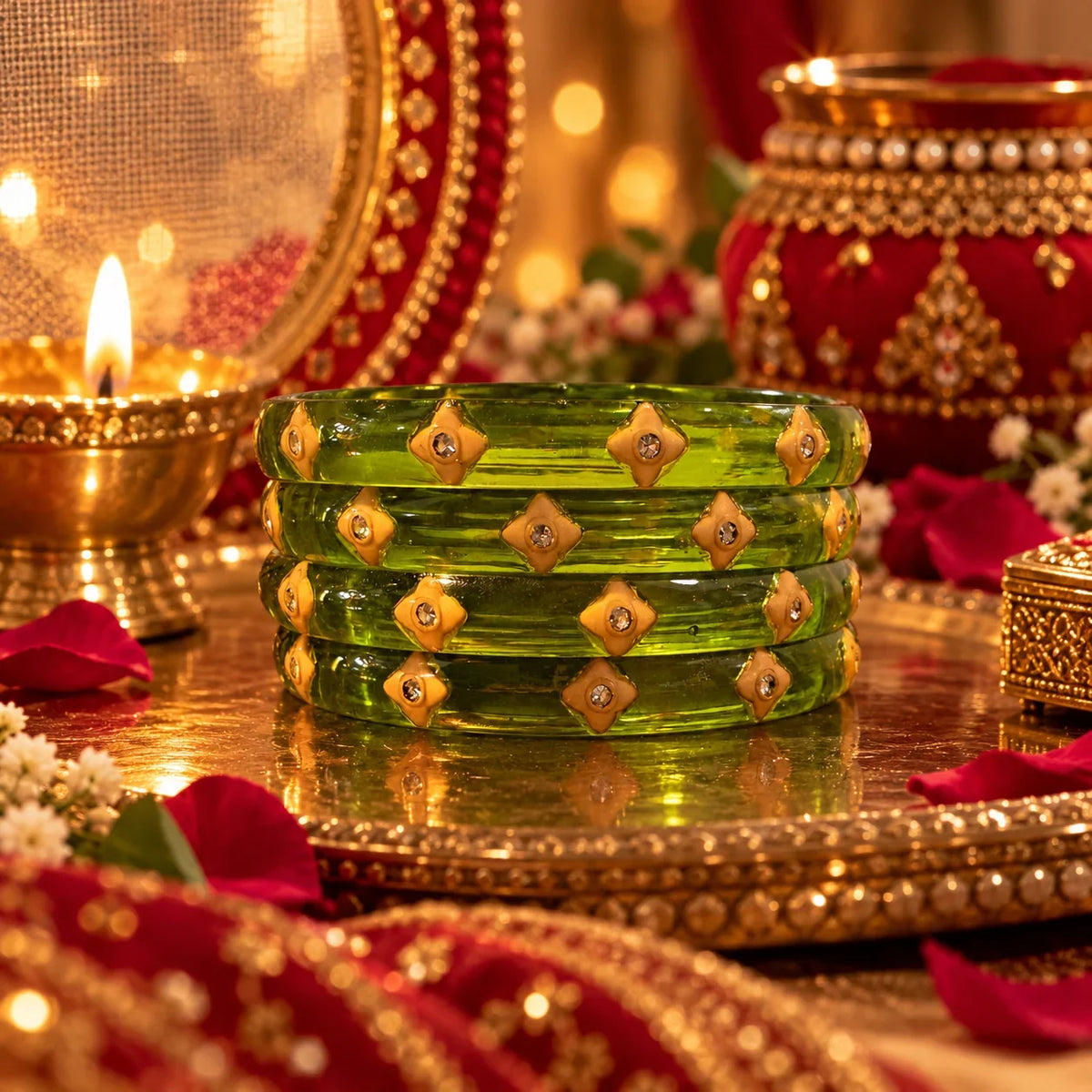 Hariyali Green Glass Bangles