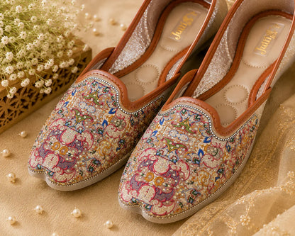 Multicolor Paisley Embroidered Jutti