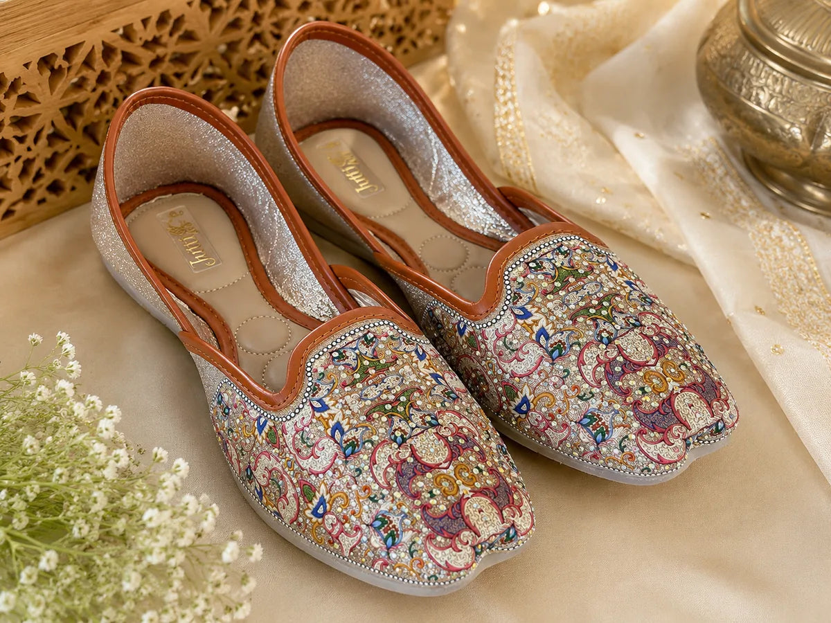 Multicolor Paisley Embroidered Jutti
