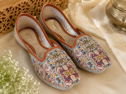 Multicolor Paisley Embroidered Jutti