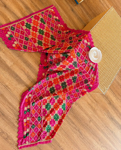 Red Premium Artisan Crafted Dupatta & Fancy Chunni | Chits!!
