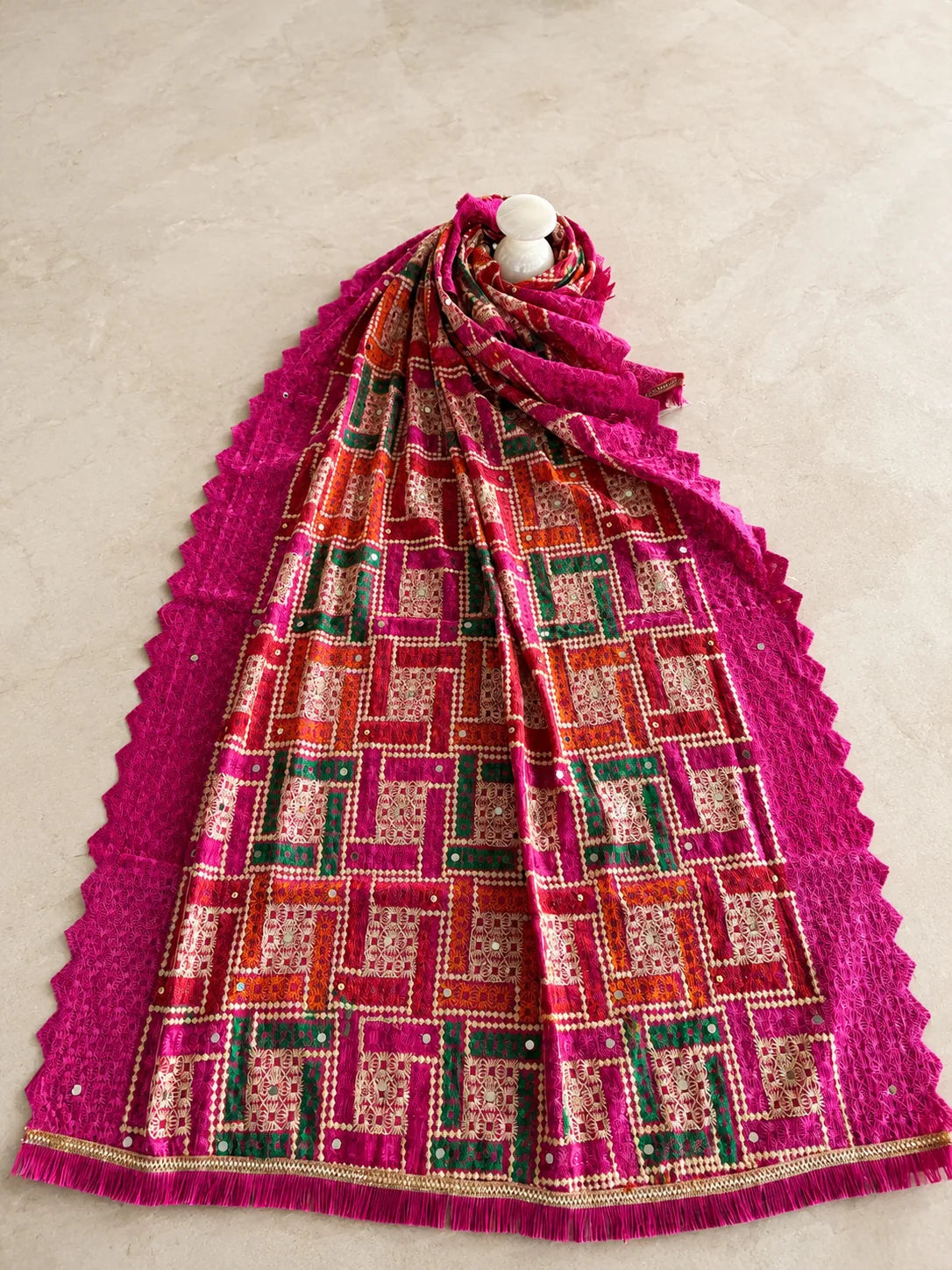 Phulkari Dupatta & Pink Chunni