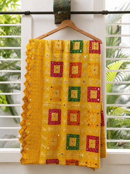 shop Premium Yellow Phulkari Dupatta