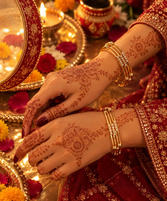 Radiant Elegance Gold-Tone Bangles