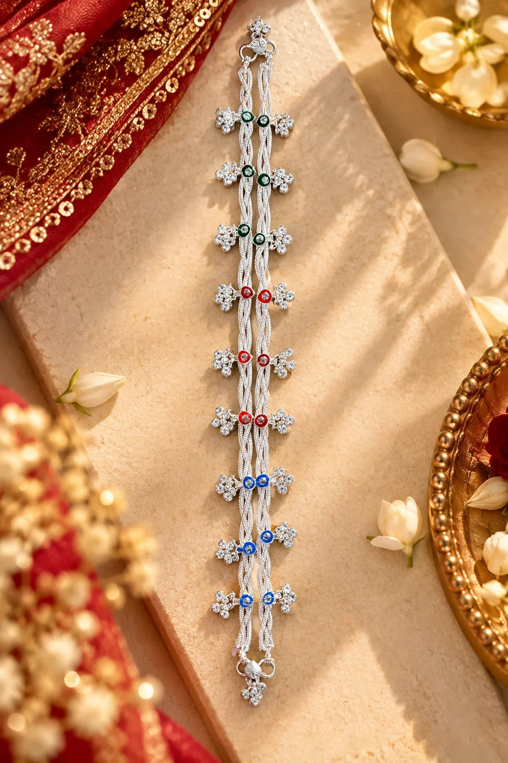 Rainbow Blossom Anklet