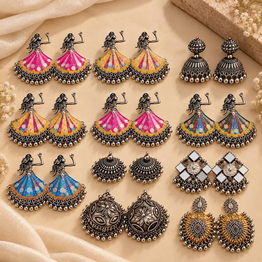 Traditional Oxidized Silver Earring Collection